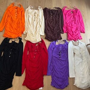 Shein Long sleeve rushed dress bundle